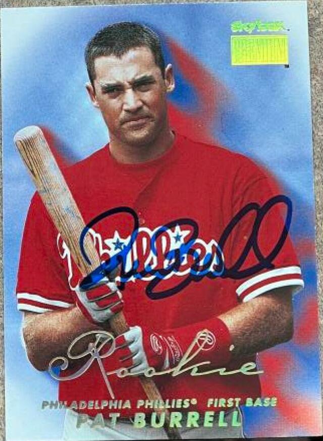 Pat Burrell Signed 2000 Skybox Premium Baseball Card - Philadelphia Phillies - PastPros