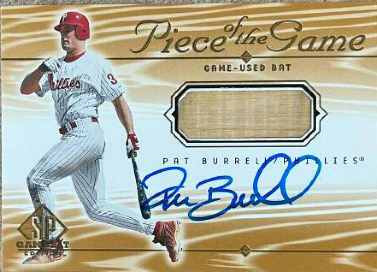 Pat Burrell Signed 2000 SP Piece of the Game Baseball Card - Philadelphia Phillies - PastPros