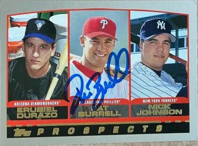 Pat Burrell Signed 2000 Topps Baseball Card - Philadelphia Phillies