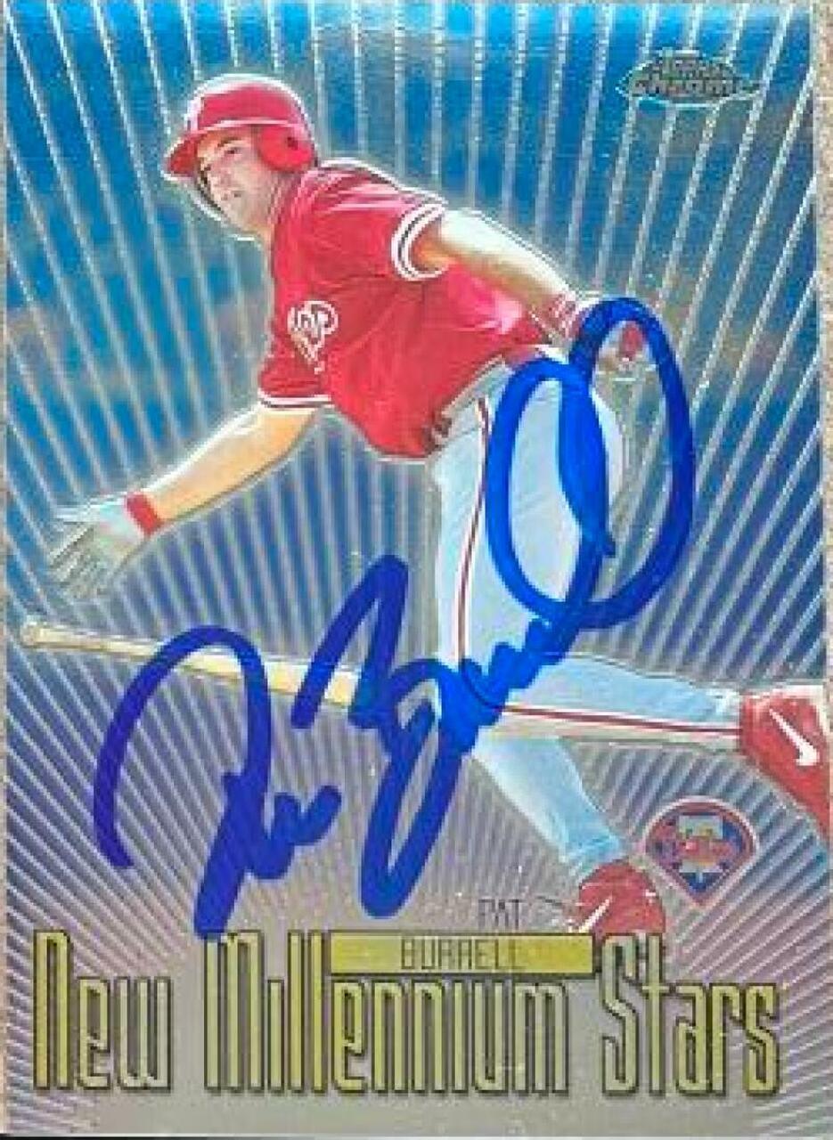 Pat Burrell Signed 2000 Topps Chrome New Millennium Stars Baseball Card - Philadelphia Phillies - PastPros