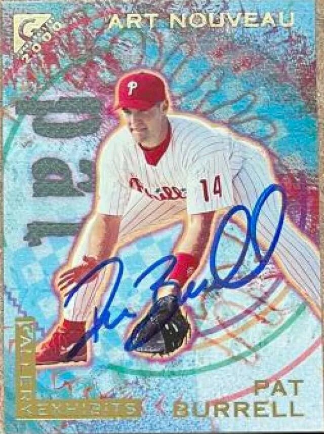 Pat Burrell Signed 2000 Topps Gallery Exhibits Baseball Card - Philadelphia Phillies
