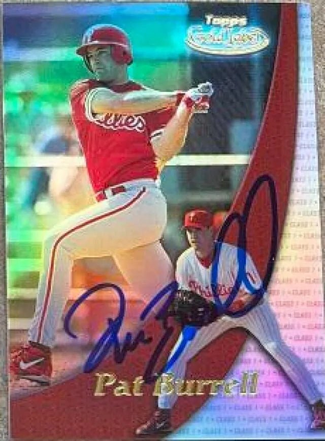 Pat Burrell Signed 2000 Topps Gold Label Baseball Card - Philadelphia Phillies