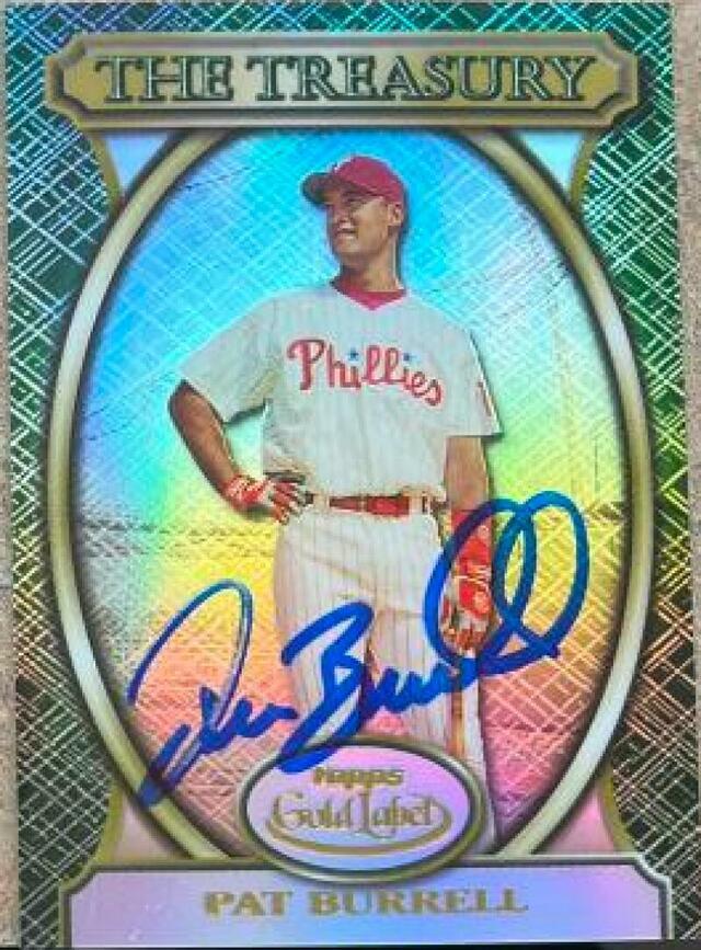 Pat Burrell Signed 2000 Topps Gold Label The Treasury Baseball Card - Philadelphia Phillies - PastPros