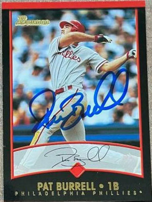 Pat Burrell Signed 2001 Bowman Baseball Card - Philadelphia Phillies