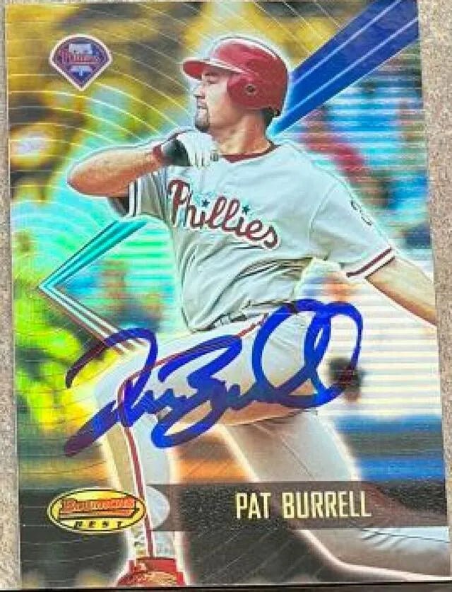 Pat Burrell Signed 2001 Bowman's Best Baseball Card - Philadelphia Phillies