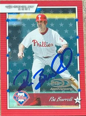 Pat Burrell Signed 2001 Donruss Baseball Card - Philadelphia Phillies