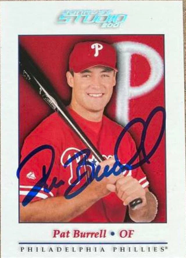Pat Burrell Signed 2001 Donruss Studio Baseball Card - Philadelphia Phillies