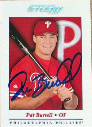 Pat Burrell Signed 2001 Donruss Studio Baseball Card - Philadelphia Phillies