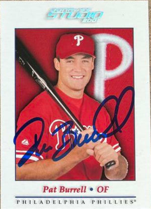 Pat Burrell Signed 2001 Donruss Studio Baseball Card - Philadelphia Phillies - PastPros