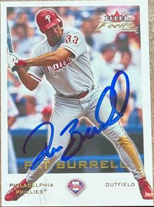 Pat Burrell Signed 2001 Fleer Focus Baseball Card - Philadelphia Phillies - PastPros