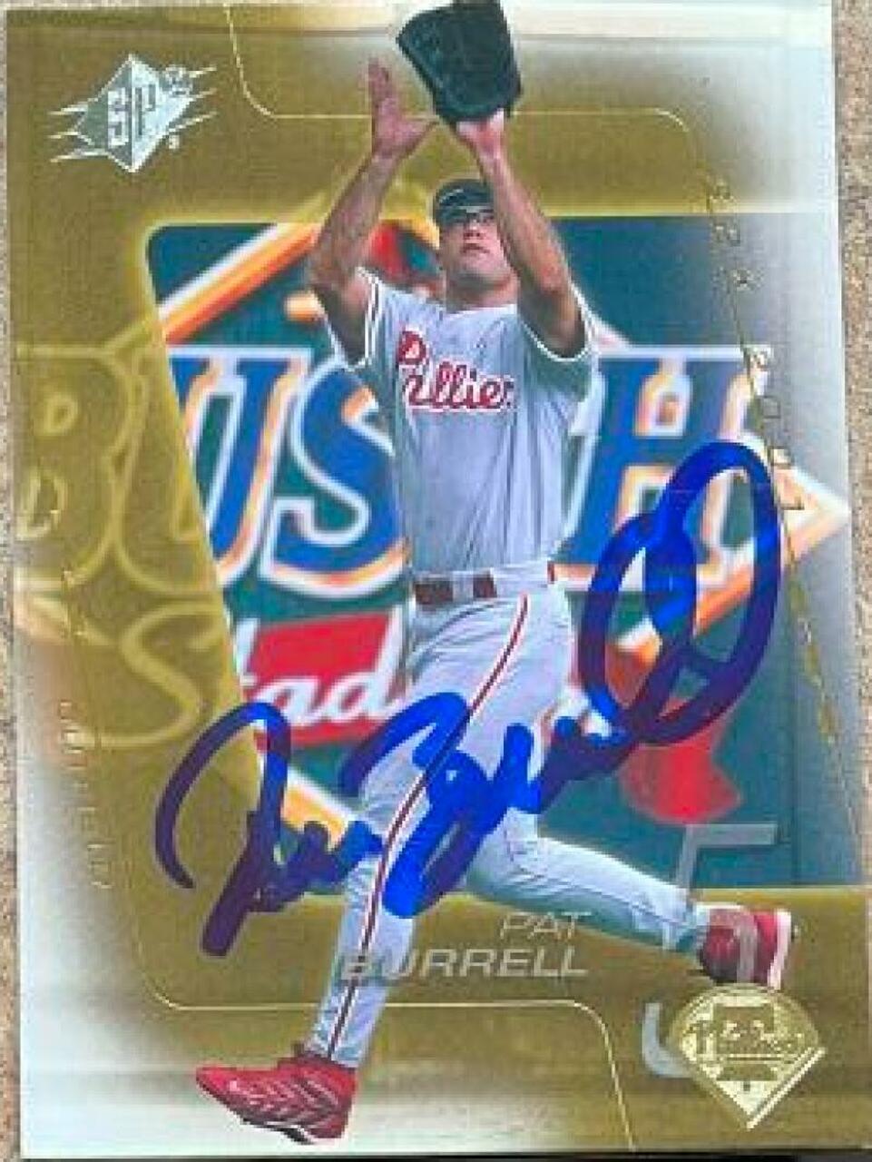 Pat Burrell Signed 2001 SPx Baseball Card - Philadelphia Phillies - PastPros