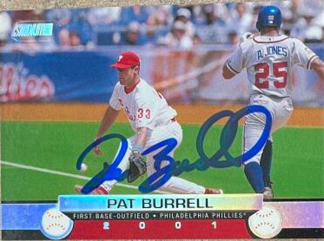 Pat Burrell Signed 2001 Stadium Club Baseball Card - Philadelphia Phillies - PastPros