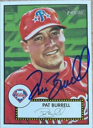 Pat Burrell Signed 2001 Topps Heritage Baseball Card - Philadelphia Phillies