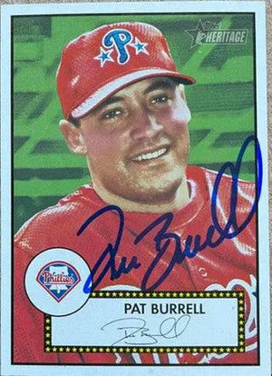Pat Burrell Signed 2001 Topps Heritage Baseball Card - Philadelphia Phillies - PastPros