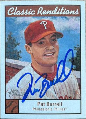 Pat Burrell Signed 2001 Topps Heritage Classic Renditions Baseball Card - Philadelphia Phillies - PastPros