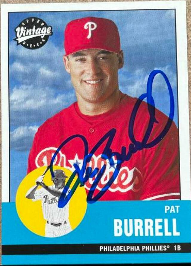 Pat Burrell Signed 2001 Upper Deck Vintage Baseball Card - Philadelphia Phillies - PastPros