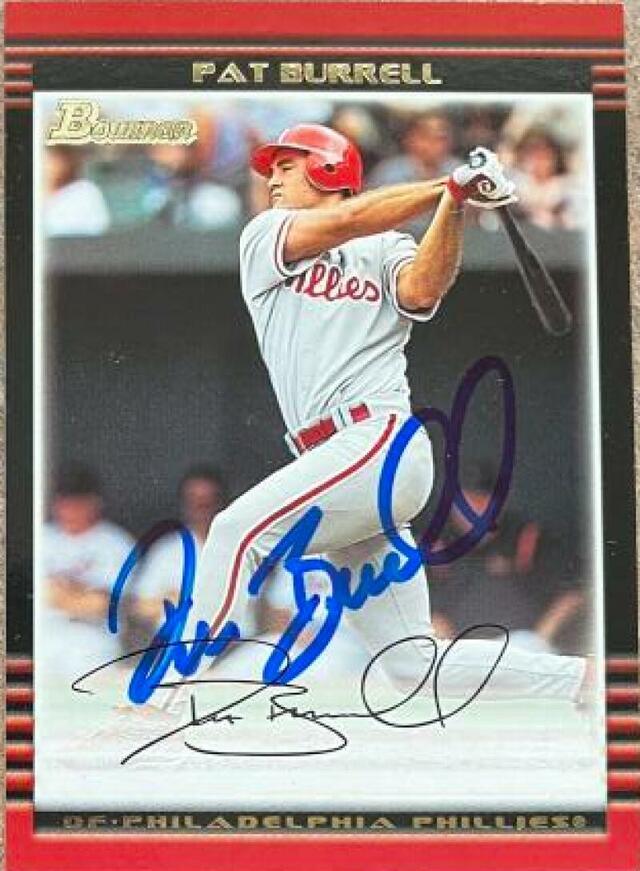 Pat Burrell Signed 2002 Bowman Baseball Card - Philadelphia Phillies - PastPros