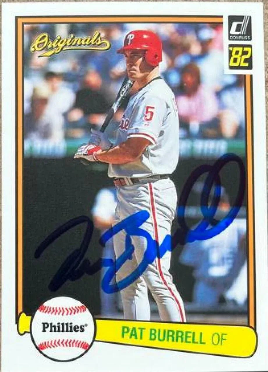 Pat Burrell Signed 2002 Donruss Originals (1982 Style) Baseball Card - Philadelphia Phillies