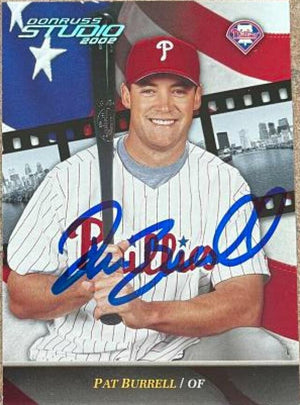 Pat Burrell Signed 2002 Donruss Studio Baseball Card - Philadelphia Phillies - PastPros