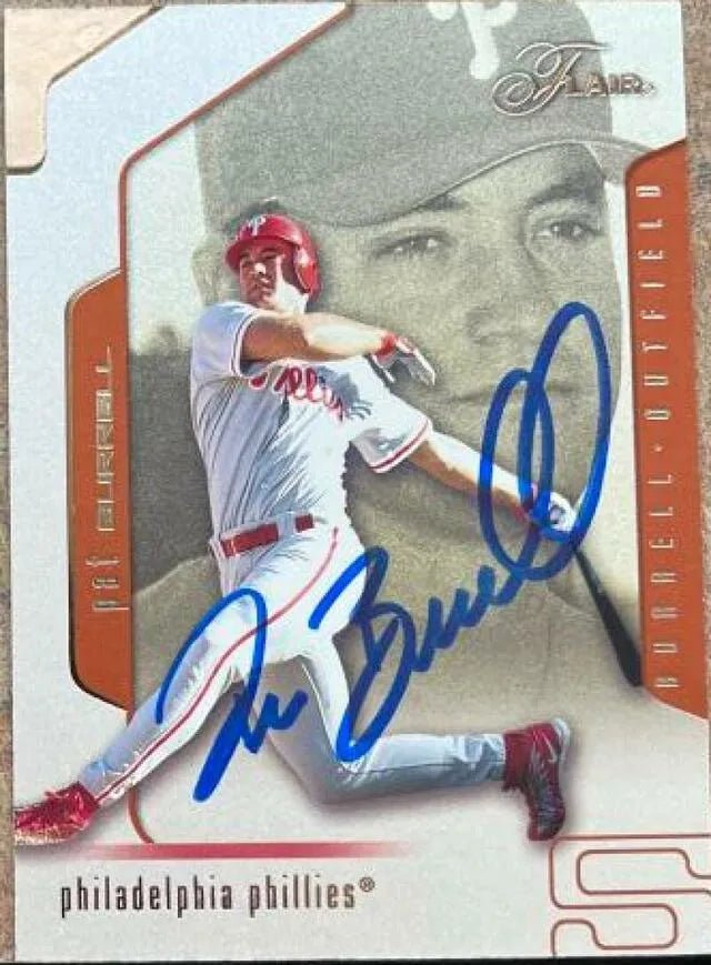 Pat Burrell Signed 2002 Flair Baseball Card - Philadelphia Phillies