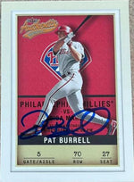 Pat Burrell Signed 2002 Fleer Authentix Front Row Baseball Card - Philadelphia Phillies