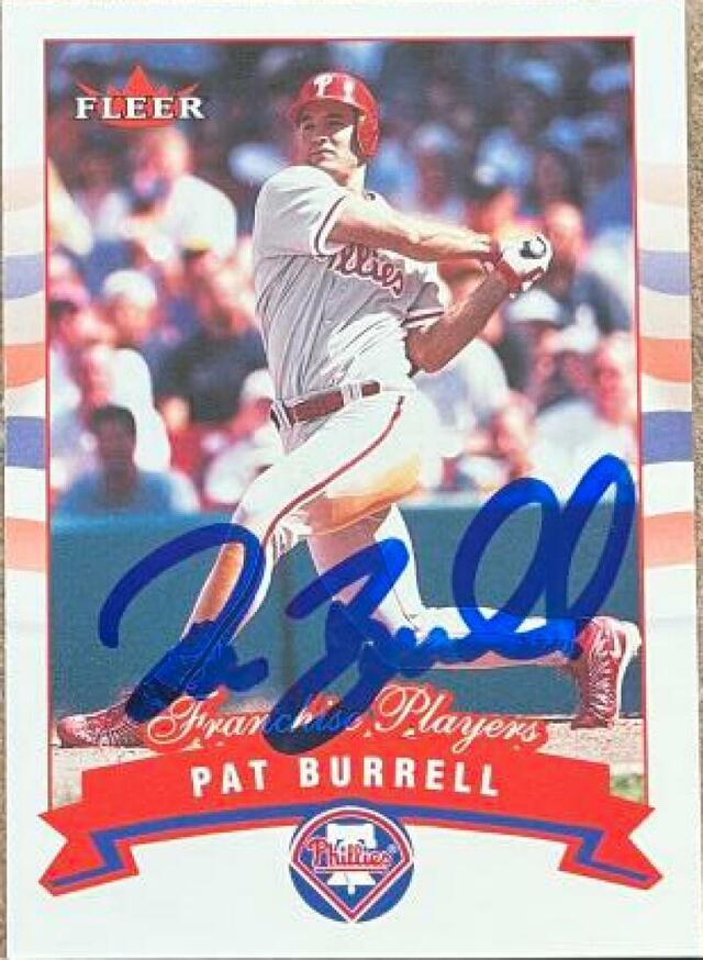 Pat Burrell Signed 2002 Fleer Baseball Card - Philadelphia Phillies - #22 - PastPros
