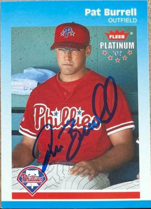 Pat Burrell Signed 2002 Fleer Platinum Baseball Card - Philadelphia Phillies