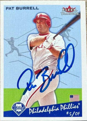 Pat Burrell Signed 2002 Fleer Tradition Baseball Card - Philadelphia Phillies