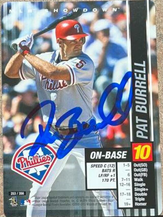 Pat Burrell Signed 2002 MLB Showdown Baseball Card - Philadelphia Phillies - PastPros