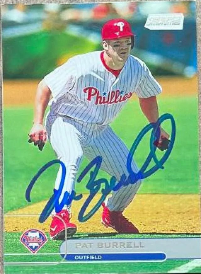 Pat Burrell Signed 2002 Stadium Club  UER (Scott Rolen Pictured) Baseball Card - Philadelphia Phillies