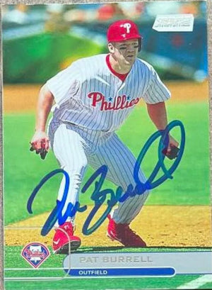 Pat Burrell Signed 2002 Stadium Club  UER (Scott Rolen Pictured) Baseball Card - Philadelphia Phillies