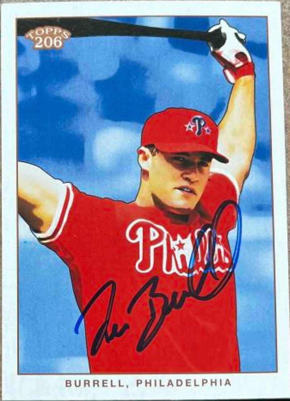 Pat Burrell Signed 2002 Topps 206 Baseball Card - Philadelphia Phillies #381 - PastPros
