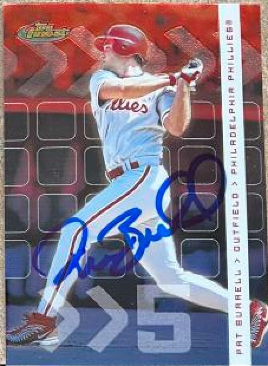 Pat Burrell Signed 2002 Topps Finest Baseball Card - Philadelphia Phillies - PastPros