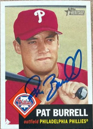 Pat Burrell Signed 2002 Topps Heritage Baseball Card - Philadelphia Phillies