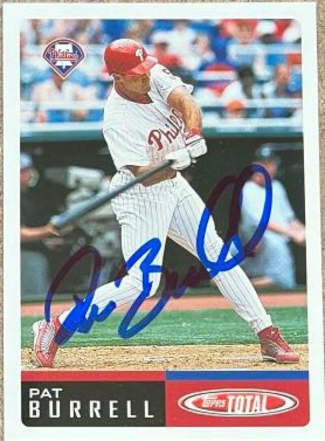 Pat Burrell Signed 2002 Topps Total Baseball Card - Philadelphia Phillies