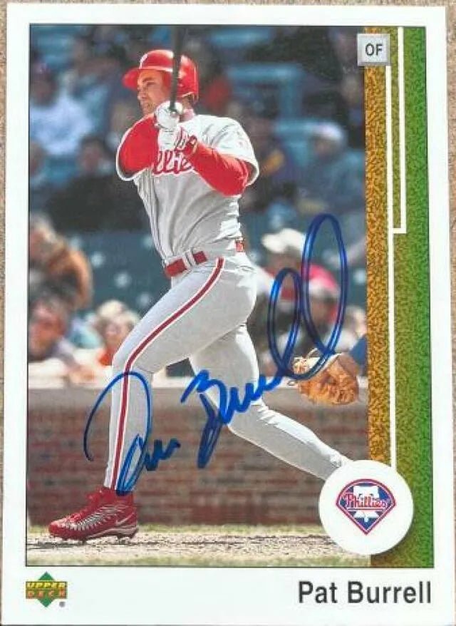 Pat Burrell Signed 2002 UD Authentics Baseball Card - Philadelphia Phillies