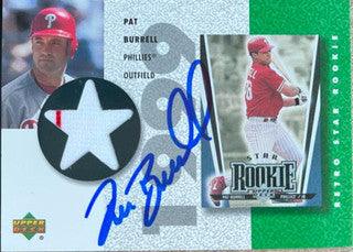 Pat Burrell Signed 2002 UD Authentics Retro Star Rookie Jerseys Baseball Card - Philadelphia Phillies - PastPros
