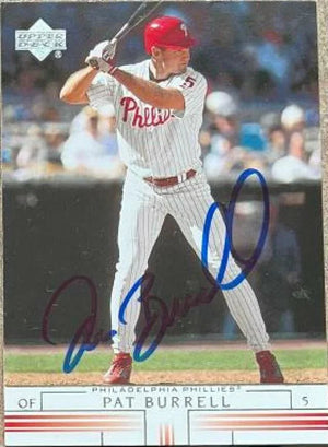 Pat Burrell Signed 2002 Upper Deck Baseball Card - Philadelphia Phillies