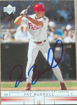 Pat Burrell Signed 2002 Upper Deck Baseball Card - Philadelphia Phillies - PastPros