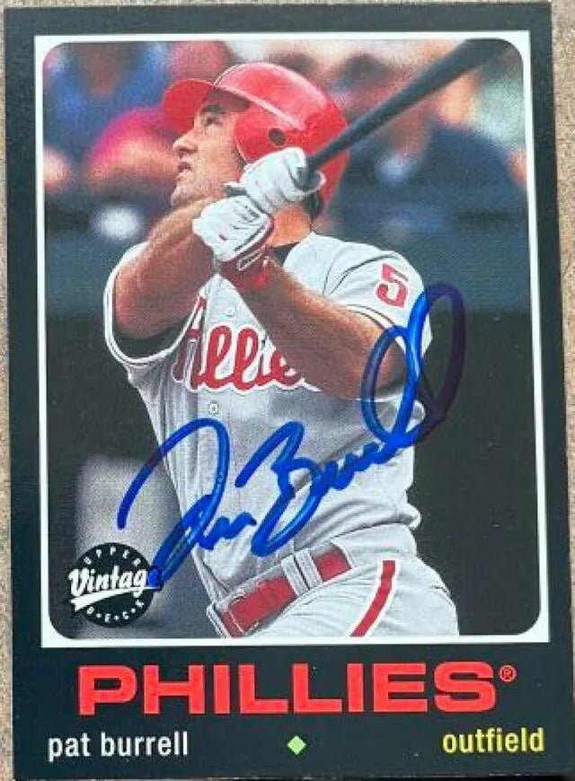 Pat Burrell Signed 2002 Upper Deck Vintage Baseball Card - Philadelphia Phillies