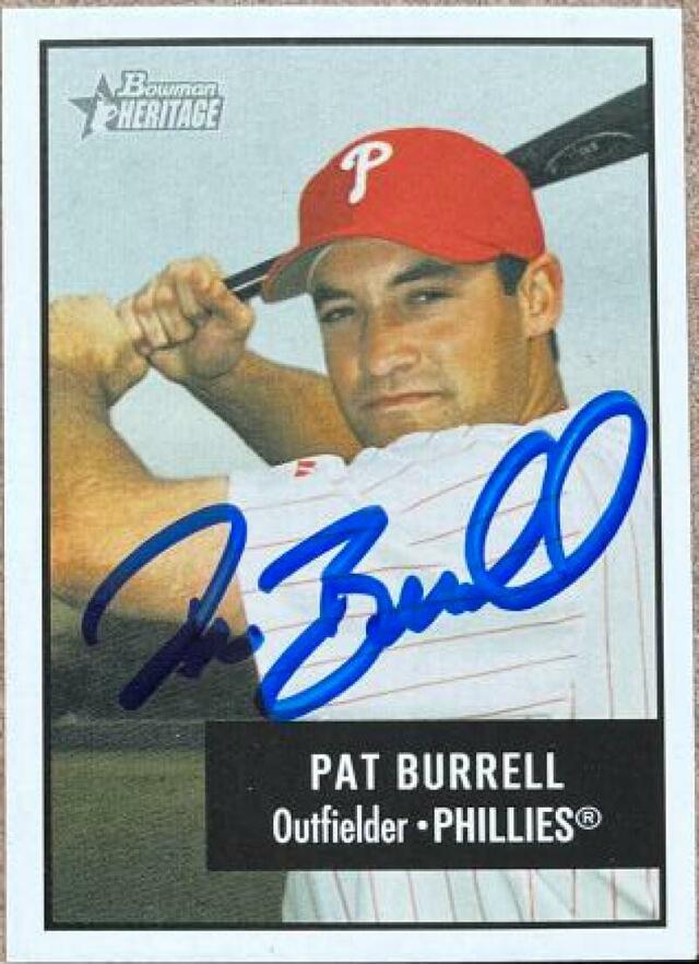 Pat Burrell Signed 2003 Bowman Heritage Baseball Card - Philadelphia Phillies - PastPros
