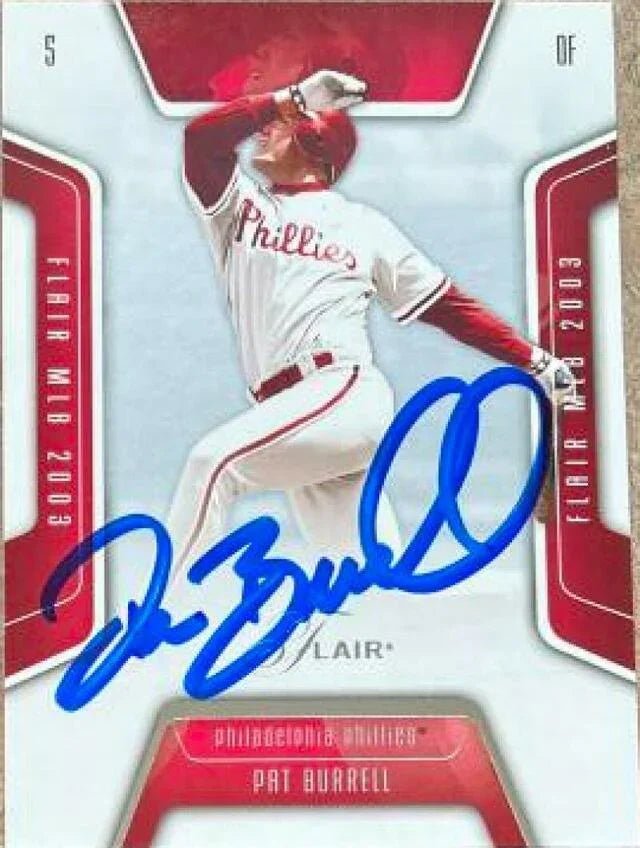 Pat Burrell Signed 2003 Flair Baseball Card - Philadelphia Phillies