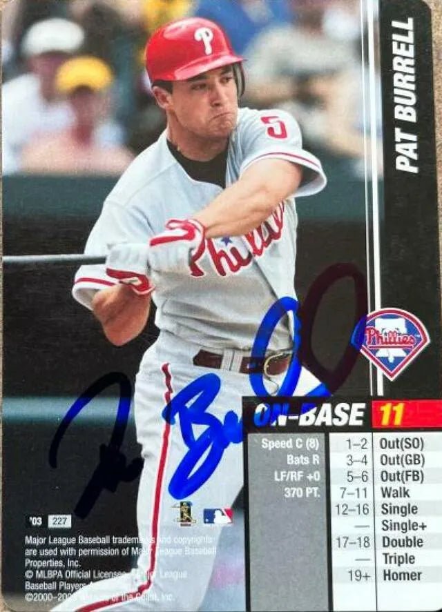 Pat Burrell Signed 2003 MLB Showdown Baseball Card - Philadelphia Phillies