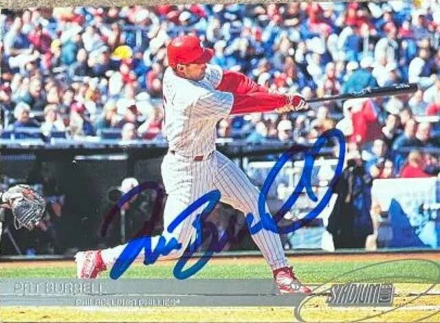Pat Burrell Signed 2003 Stadium Club Baseball Card - Philadelphia Phillies