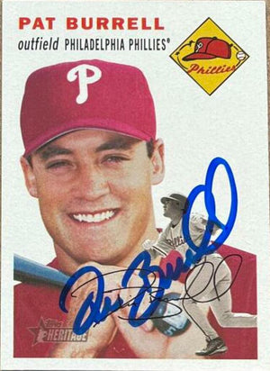 Pat Burrell Signed 2003 Topps Heritage Baseball Card - Philadelphia Phillies - PastPros
