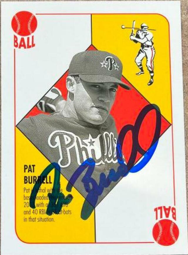 Pat Burrell Signed 2003 Topps Red Backs Baseball Card - Philadelphia Phillies - PastPros