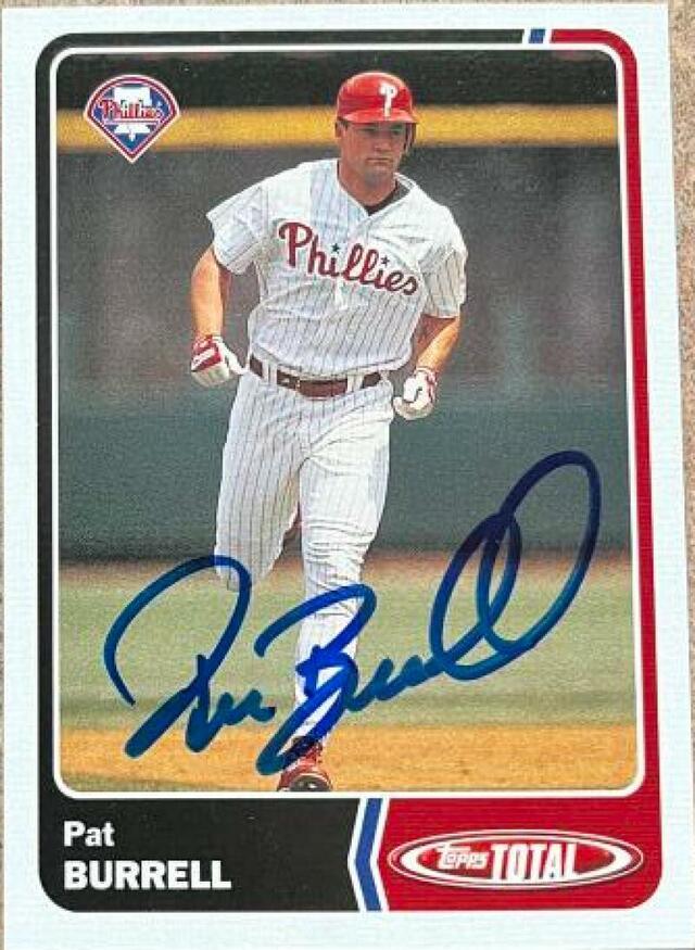 Pat Burrell Signed 2003 Topps Total Baseball Card - Philadelphia Phillies - PastPros