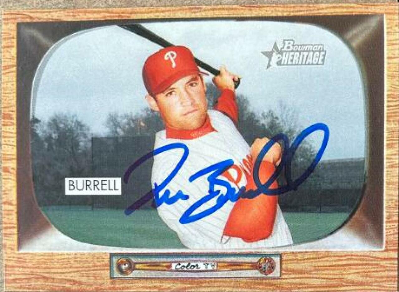 Pat Burrell Signed 2004 Bowman Heritage Baseball Card - Philadelphia Phillies - PastPros