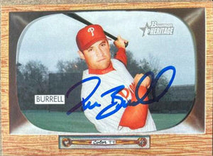 Pat Burrell Signed 2004 Bowman Heritage Baseball Card - Philadelphia Phillies - PastPros