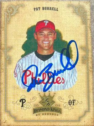Pat Burrell Signed 2004 Donruss Diamond Kings Baseball Card - Philadelphia Phillies
